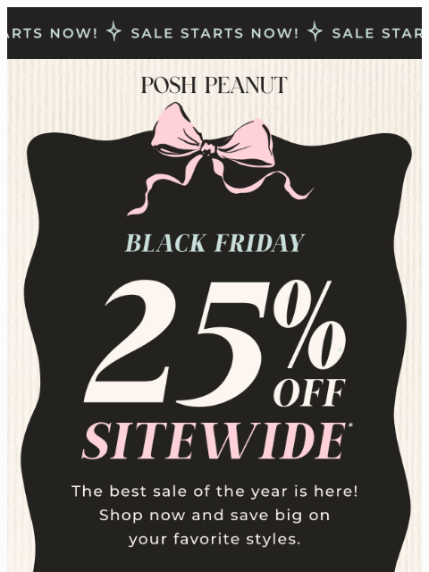 poshpeanut newsletter: 🖤🎉 BLACK FRIDAY BEGINS NOW!