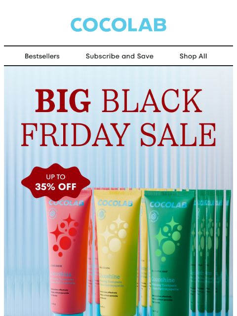 cocolab newsletter: Black Friday sitewide savings are big