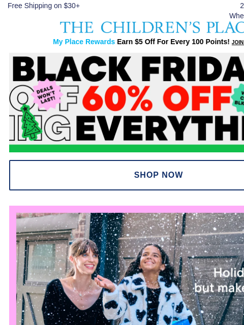 childrensplace newsletter: 60-70% off Festive Fits for the BEST Holiday Ever ...