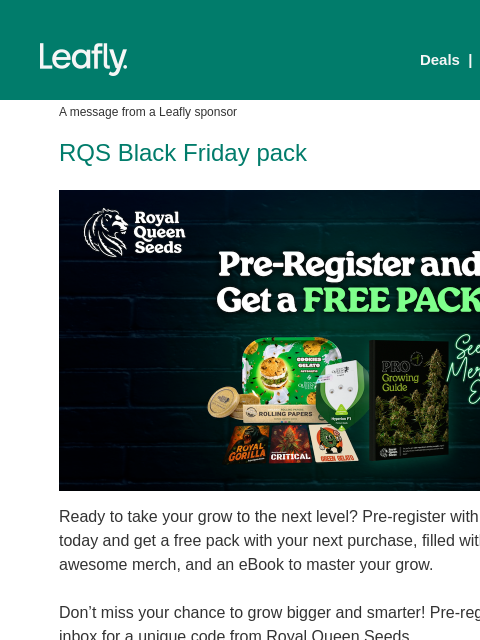 leafly newsletter: Get your free pack 🌱