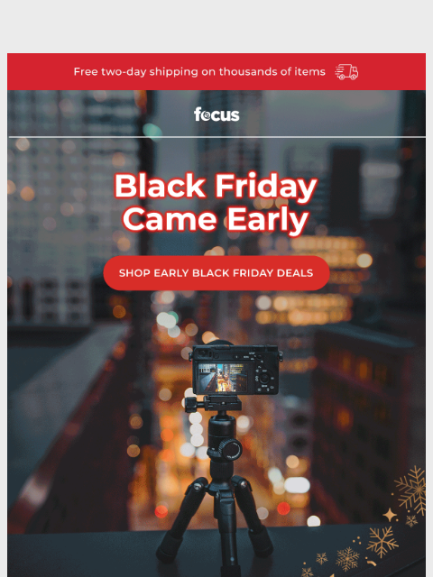 focuscamera newsletter: 🚨️ Black Friday deals just launched