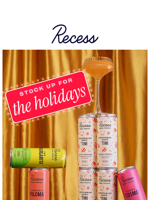 takearecess newsletter: up to 20% off a happier holiday