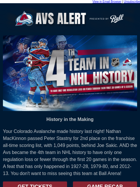 thecoloradoavalanche newsletter: 🏔️7 Straight Wins in November