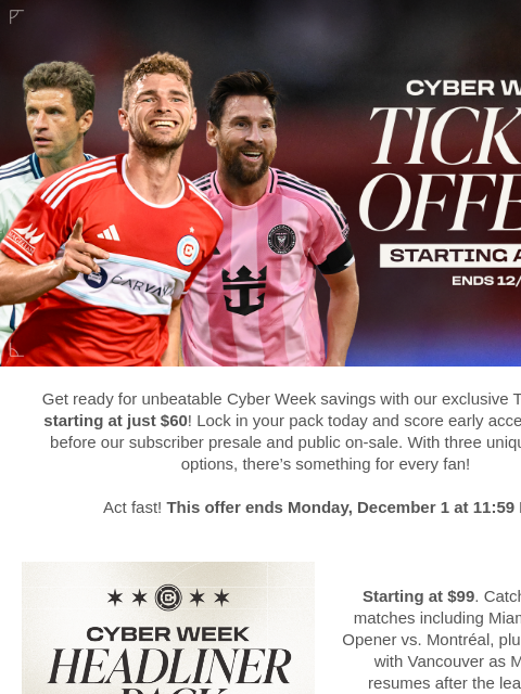 chicagofirefc newsletter: Score Big This Cyber Week – Ticket Packs Start at ...