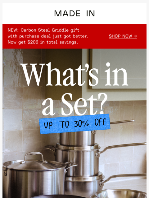 madeincookware newsletter: 30% OFF Everything You’ll Need