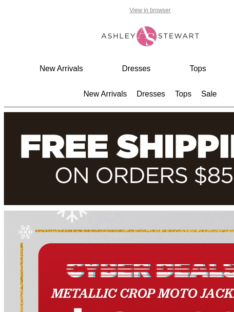 ashleystewart newsletter: 🎄 Holiday Deal: Metallic Jacket for ONLY $24.99 –...