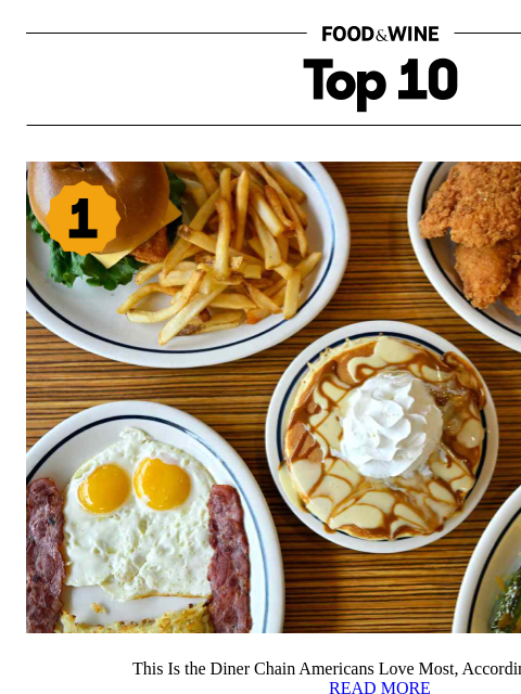 foodandwine newsletter: This Is the Diner Chain Americans Love Most