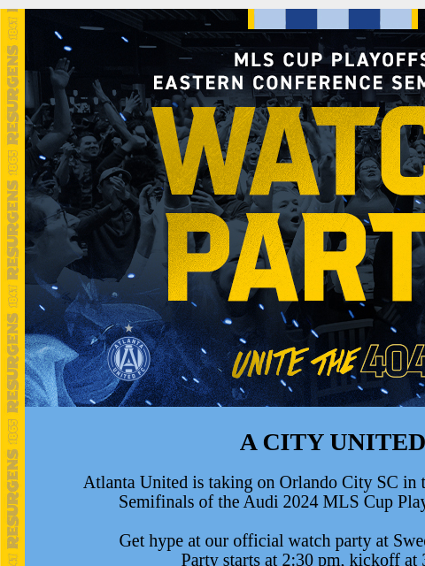 Cheer on the 5-Stripes vs Orlando... ﻿͏ ﻿͏ ﻿͏ ﻿͏ ﻿͏ ﻿͏ ﻿͏ ﻿͏ ﻿͏ ﻿͏ ﻿͏ ﻿͏ ﻿͏ ﻿͏ ﻿͏ ﻿͏ ﻿͏ ﻿͏ ﻿͏ ﻿͏ ﻿͏ ﻿͏ A CITY UNITED Atlanta United is taking on Orlando City SC in the Eastern Conference Semifinals of