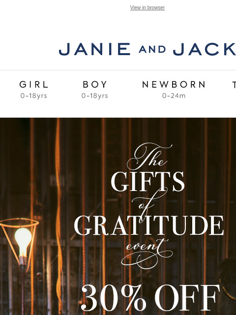 Featuring a fanfare of looks & signature prints. View in browser Stores Janie and Jack Girl Boy Newborn Tween Janie and Jack Girl Boy Newborn Tween Girl Boy Newborn Girl Newborn Boy Accessories