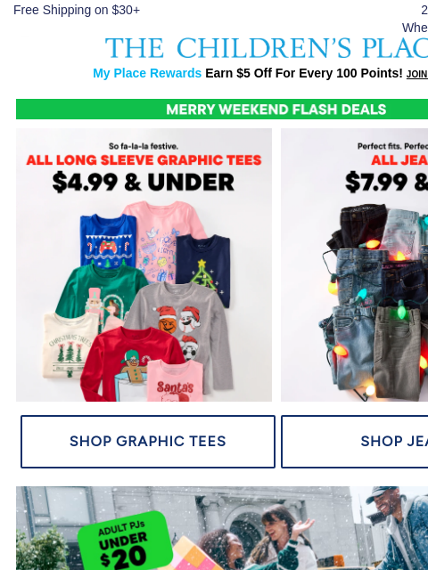 childrensplace newsletter: Grab them fast! Long Sleeve Graphic Tees $4.99 + $...