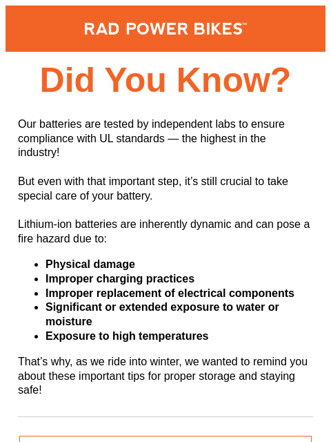 radpowerbikes newsletter: Power Up! 🔋 Essential Battery Tips Inside