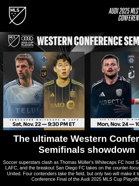 mlssoccer newsletter: Phenoms clash in the Western Conference Semifinals