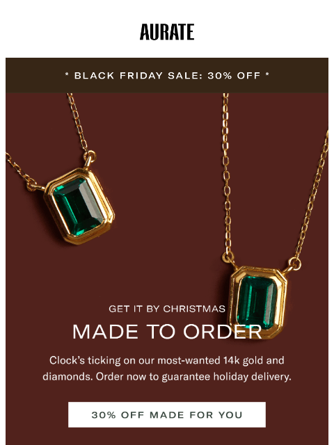 auratenewyork newsletter: ⚠️  XMAS DEADLINE AHEAD