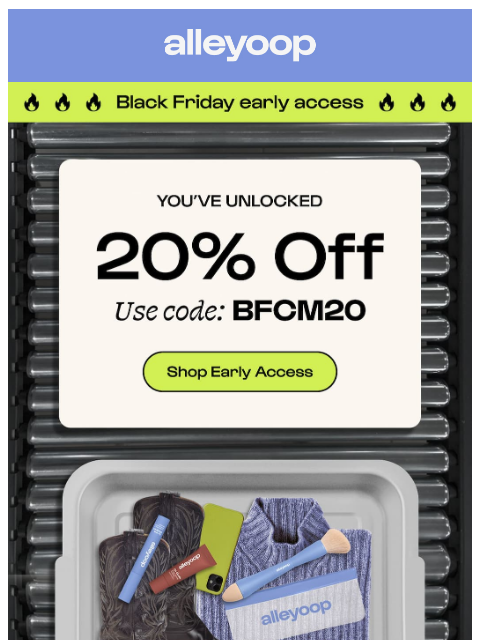 meetalleyoop newsletter: Shop early: 20% off sitewide