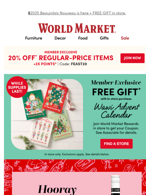 emailworldmarket newsletter: 🛍️ 20% off + 2X Rewards!