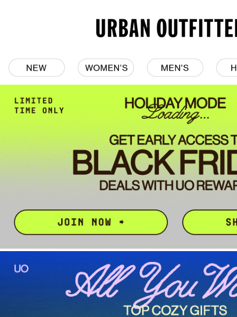 urbanoutfitters newsletter: warm, fuzzy feelings to give & get 🎁