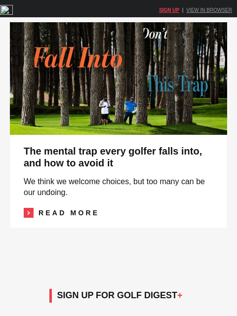 golfdigest newsletter: New rules cost emotional tour pro his card