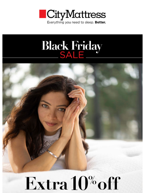 citymattress newsletter: Black Friday: Extra 10% off PranaSleep