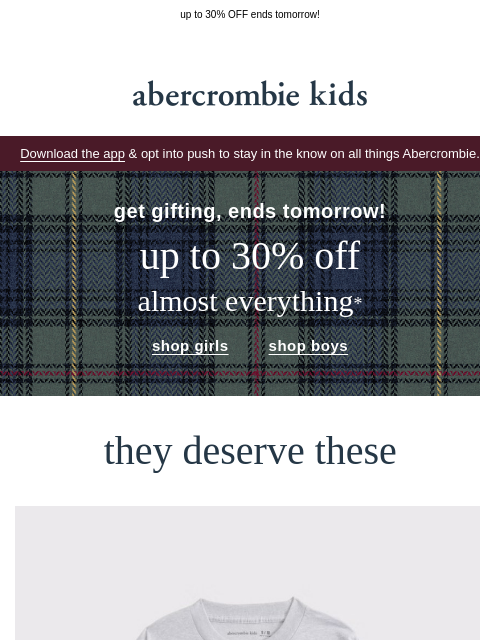 abercrombie newsletter: an extra gift (or 2!) goes a long way