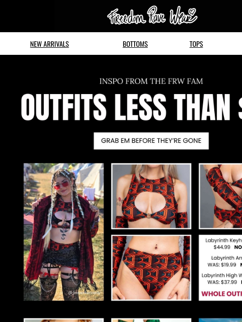 freedomravewear newsletter: Rave Outfits Under $30