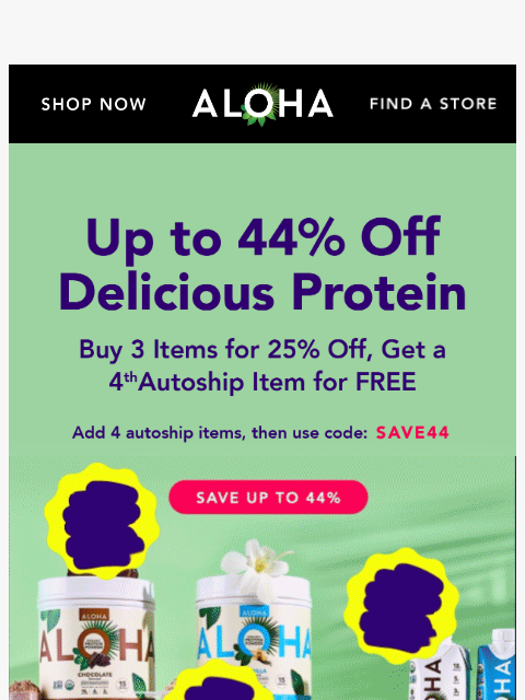 aloha newsletter: 44% off