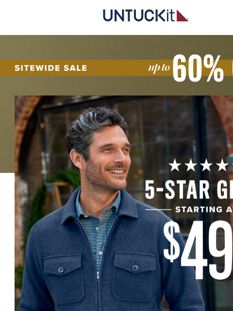 untuckit newsletter: 5-Star Gifts—On Sale Starting At $49