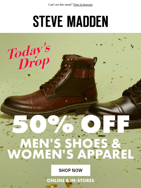 stevemadden newsletter: LIVE: 50% OFF All Black Friday Specials