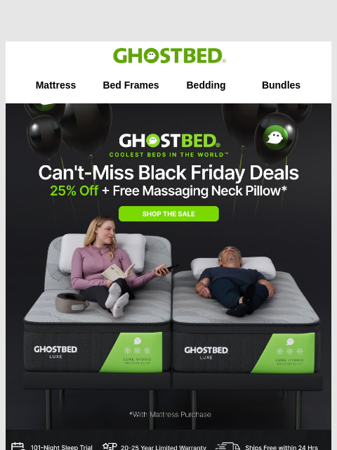 ghostbed newsletter: Waiting for Black Friday? Well, don't! 🤣