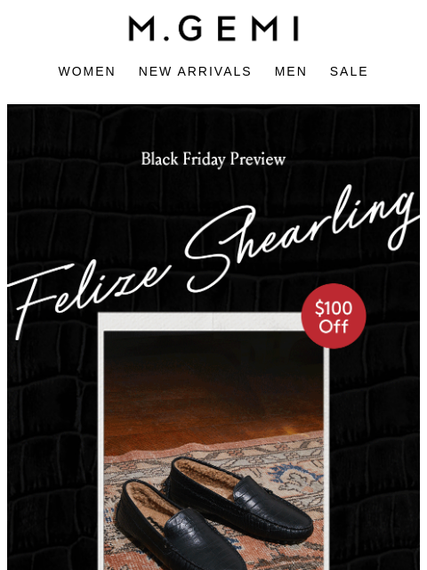 mgemi newsletter: 🖤 $100 Off The Felize Shearling 🖤