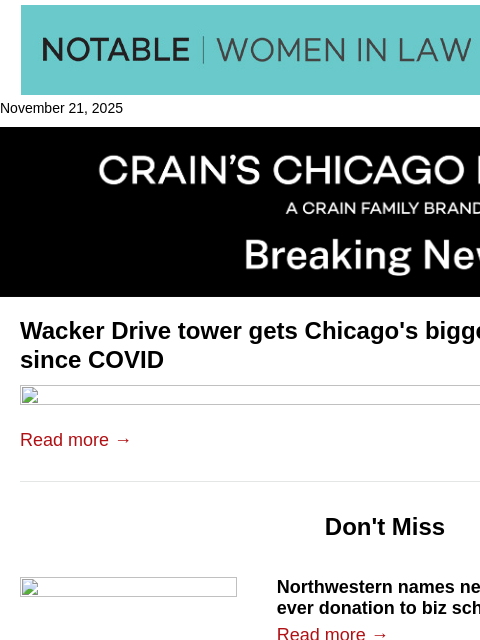 crainalerts newsletter: Chicago's biggest mortgage bond deal since COVID