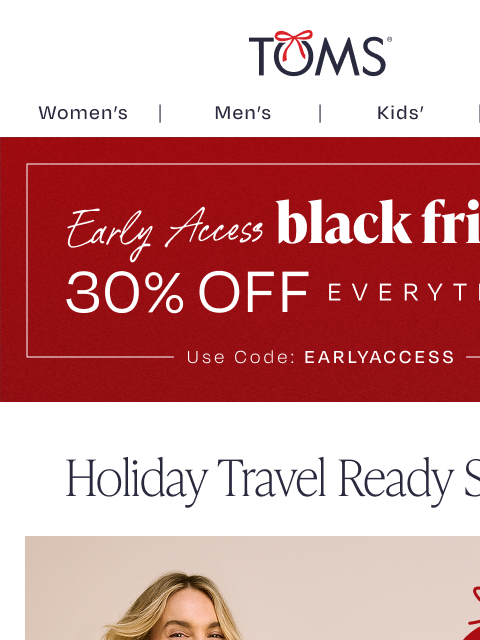 toms newsletter: Take 30% Off Travel-Ready Styles