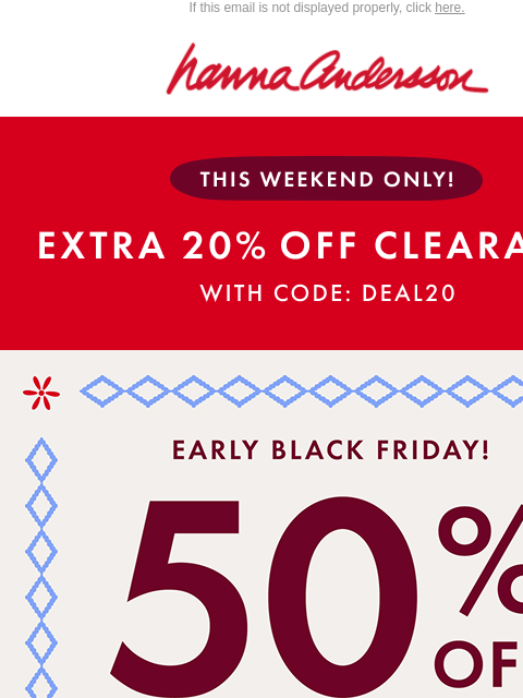 hannaandersson newsletter: EXTRA 20% Off Clearance + 50% Off PJs | Sale’s On ...