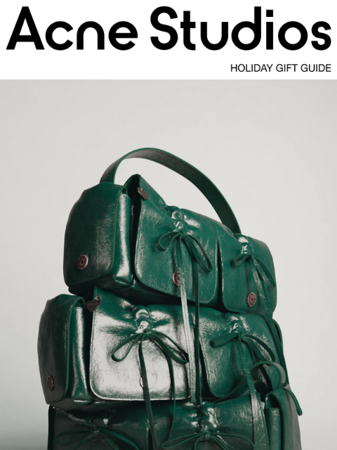 Acne Studios presents a hand-picked selection of garments and accessories for the holiday season. Available on acnestudios.com and in stores. image image image GIFTS FOR HER GIFTS FOR HIM Introducing