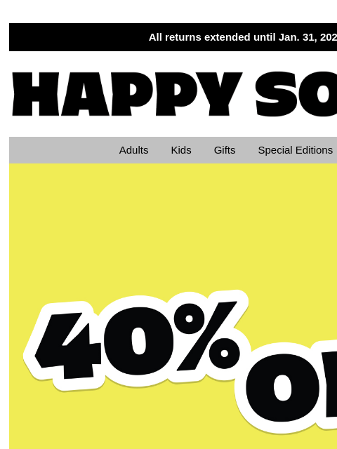 happysocks newsletter: Black Friday—40% Off Special Editions & Everything...