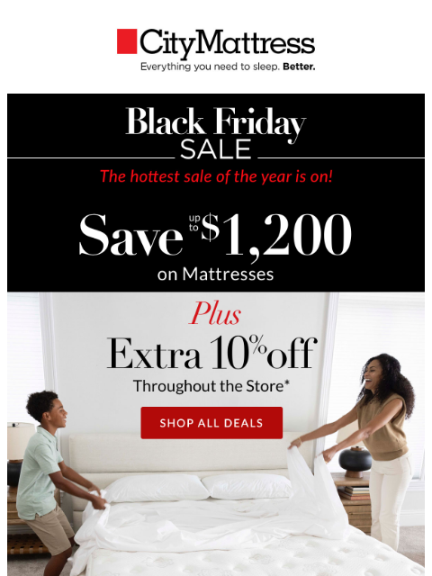 citymattress newsletter: Black Friday Just Got Better for Your Family’s Sle...