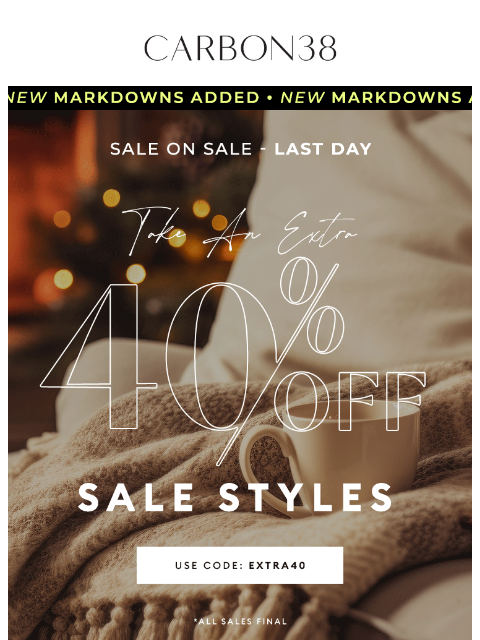 carbon38 newsletter: Sale on Sale!