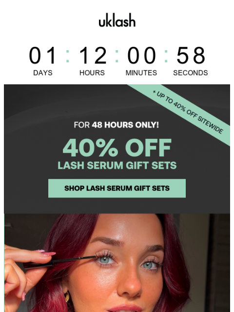 uklash newsletter: 40% OFF Lash Serum Gift Sets: 48HRS ONLY 🎁🎄