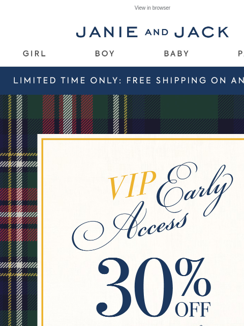 janieandjack newsletter: Your wish(list) come true: 30% off everything