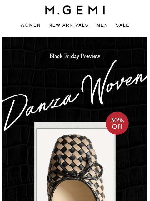 mgemi newsletter: 🖤 Take 30% Off The Danza Woven 🖤