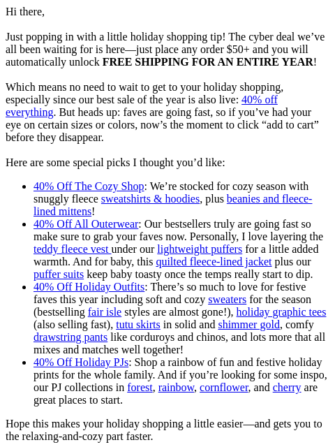 primary newsletter: 👋 Hi there, my 40% off sale picks + a year of FRE...