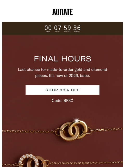 auratenewyork newsletter: 🚨 FINAL HOURS