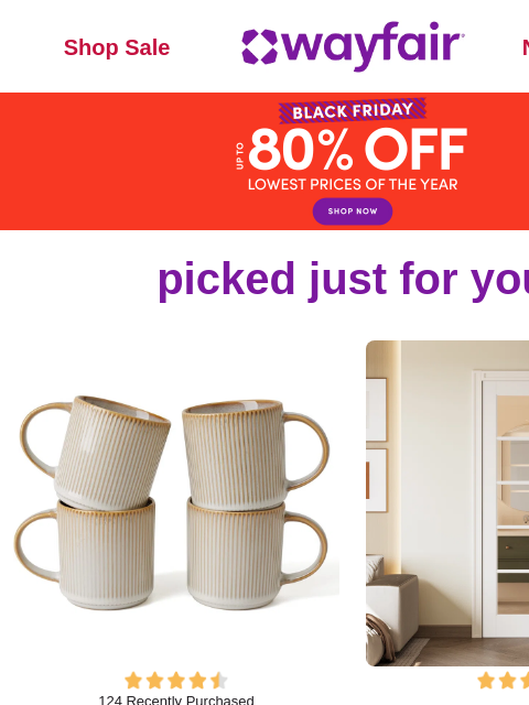 wayfair newsletter: MUGS & TEACUPS 👀👀👀 Must-see *BLACK FRIDAY* deal...