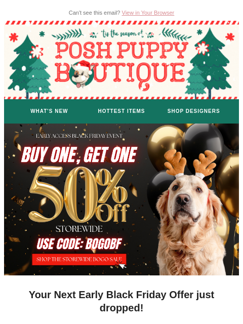 poshpuppyboutique newsletter: Double the Fun with Our BOGO Deal! 🎉