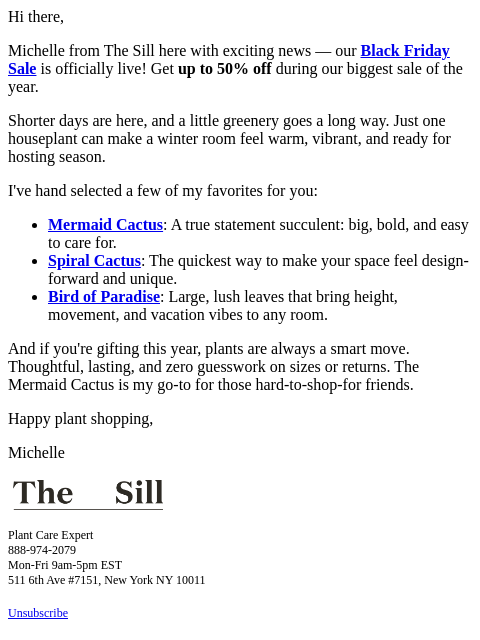 thesill newsletter: Our Black Friday is LIVE!