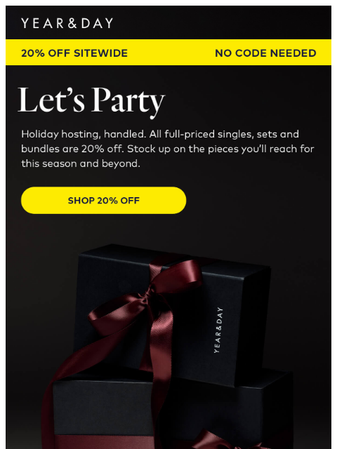 yearandday newsletter: Black Friday starts now