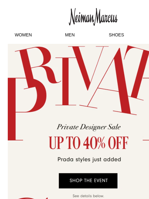neimanmarcus newsletter: Up to 40% off Prada styles, just for you!