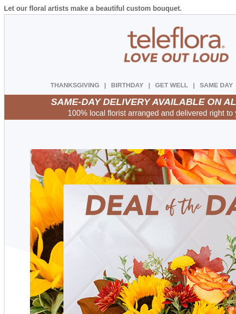 teleflora newsletter: FINAL HOURS! Use Your [$15.19] Credit Now