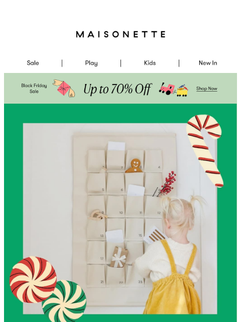 maisonette newsletter: Tick Tock! Get Your Advent Calendar Before They're...