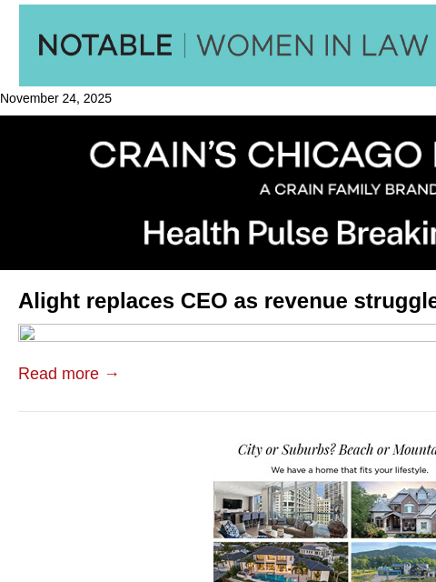 crainalerts newsletter: Alight replaces CEO as revenue struggles continue