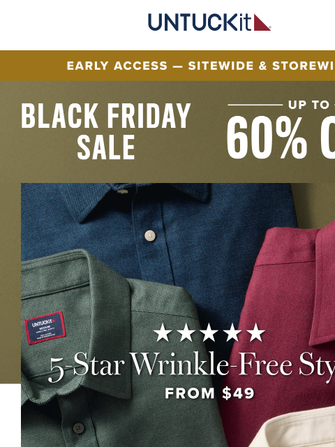 untuckit newsletter: What’s ⭐⭐⭐⭐⭐ And On Sale?!?!